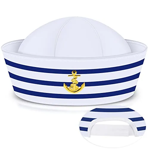 Halloween Sailor Hat White Captain Cap, product photograph