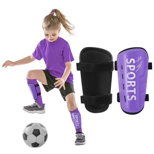 Sports Soccer Shin Guards, Purple, product photograph
