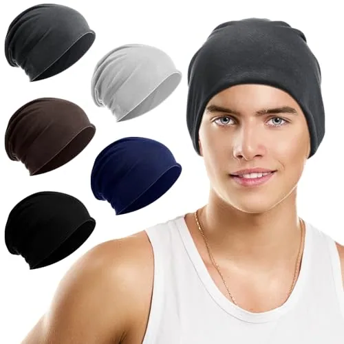 5 Piece Unisex Slouchy Beanie Hats, product photograph