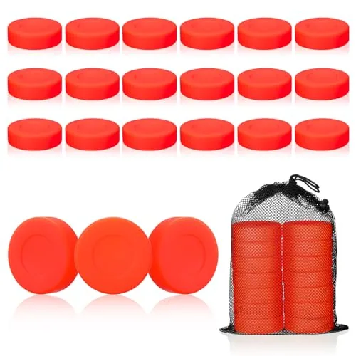 18 Piece Hockey Pucks, Orange, product photograph