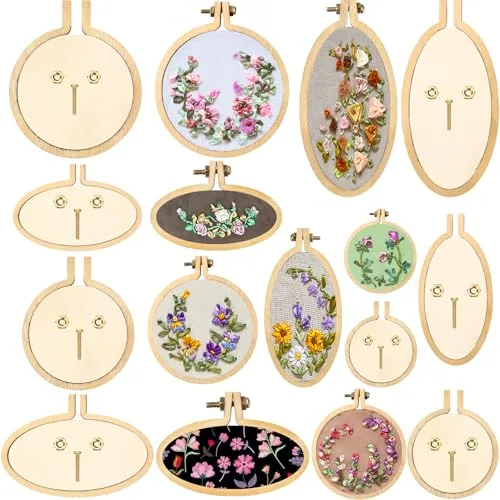Mini Embroidery Hoop Wooden, Wood, product photograph