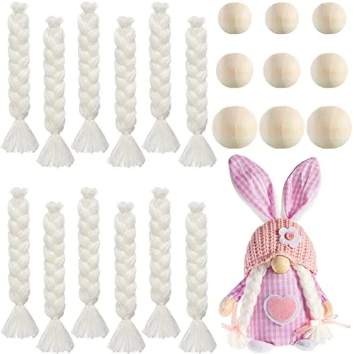 21 Piece Gnome Braids, White, product photograph