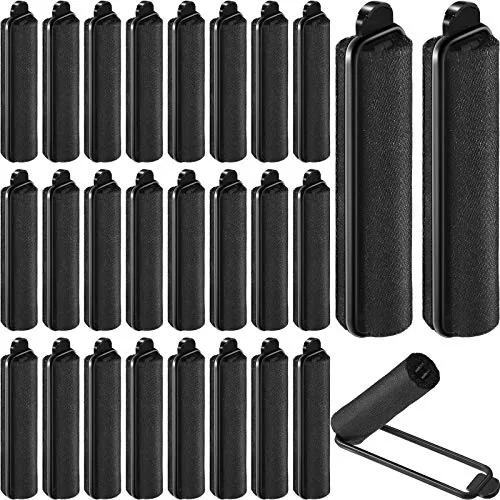60 Piece Satin Foam Sponge Hair Rollers Soft Foam Hair Styling, Black, product photograph