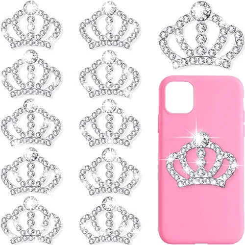 48 Piece Crystal Rhinestone Crown Embellishments Rhinestone, Silver, product photograph