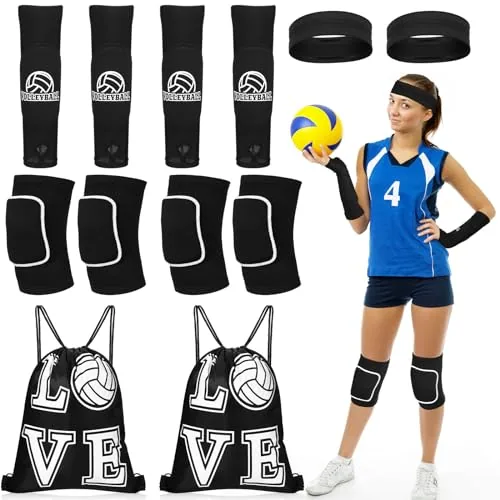 8 Piece Volleyball Knee Pads Arm Sleeves Sweat Band and, product photograph
