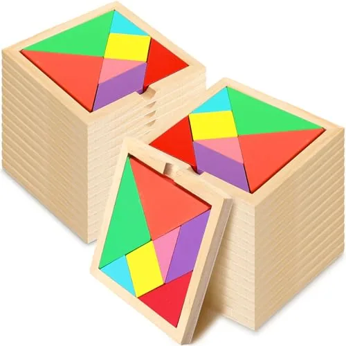 Wooden Tangram Puzzles, product photograph