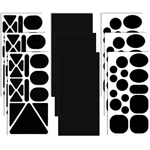 96 Piece Self-Adhesive 9 Sheets 96 Pcs Nylon Repair Patches Self Adhesive Patch, Black, product photograph