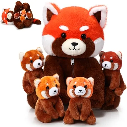 5 Piece Red Panda Stuffy, product photograph