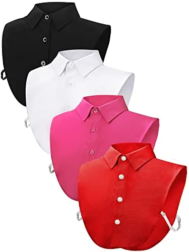 4 Piece Dickey Collar, White, product photograph