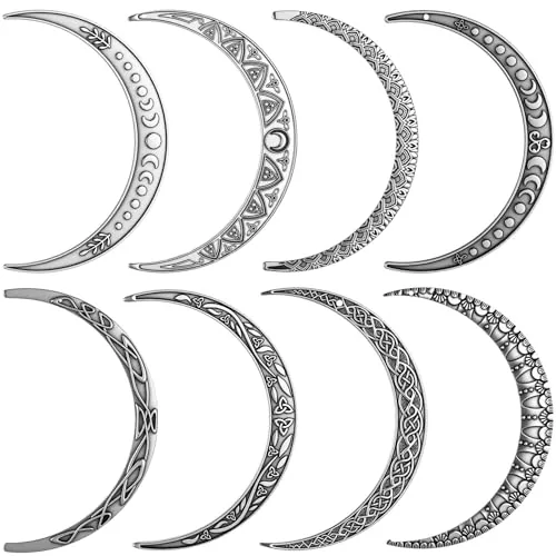 8 Piece Viking Celtic Hair Clips Vintage Knot Hair Stick Retro, Silver, product photograph