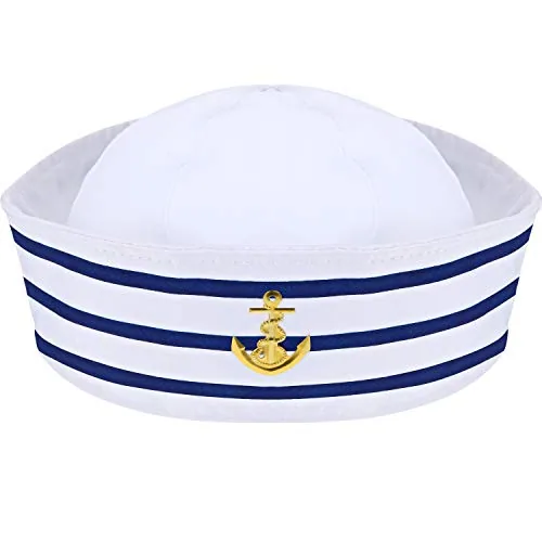 Sailor Hat White Sailor Captain Cap, product photograph