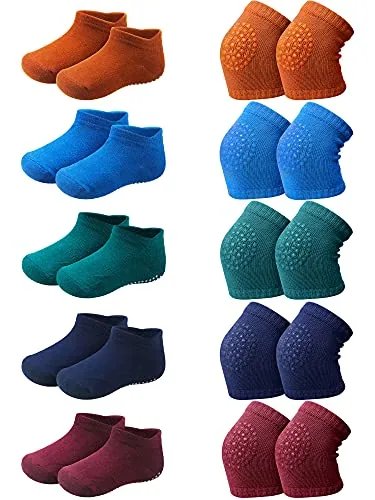 10 Pairs Baby Crawling Anti-Slip Knee Pads and Anti-Slip, product photograph