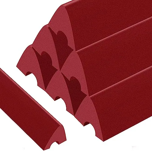 6 Piece Set of 6 K66 Rubber Bumpers Pool Table Bumpers, Red, product photograph