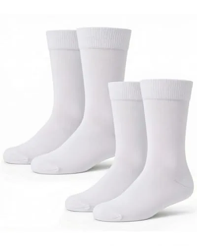 2 Pairs Men's Dress Socks Father's Day Combed Cotton Anti, White, product photograph