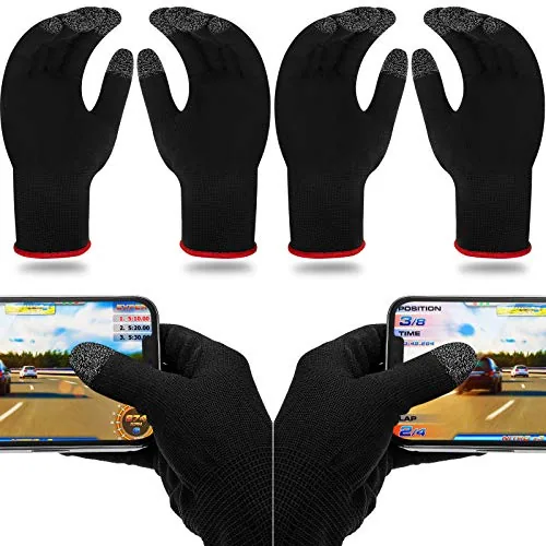 4 Pairs Game Gloves, Black, product photograph