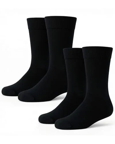 2 Pairs Men's Dress Socks Father's Day Combed Cotton Anti, Black, product photograph