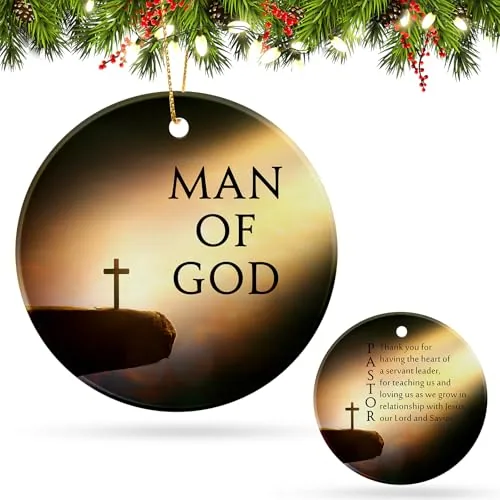 Man of God Christmas Ornaments, Gold, product photograph