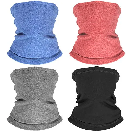 4 Piece Kids Neck Warmer Gaiter Winter Protective Face Covering, Black, product photograph