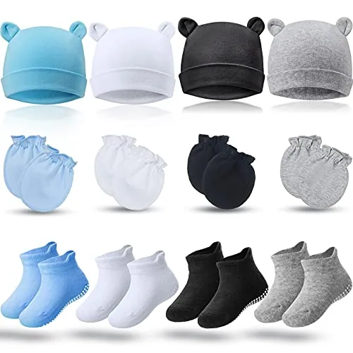 Baby Hat Mittens Socks Bear Ear, Black, product photograph