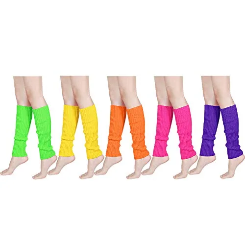 80s Women Knit Leg Warmers Ribbed Leg Warmers, Pink, product photograph
