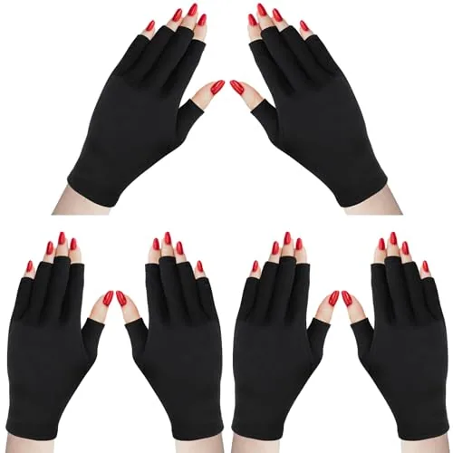 3 Pair UV Gloves, Black, product photograph