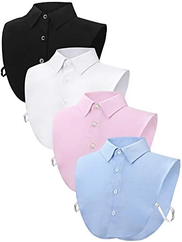 4 Piece Dickey Collar, White, product photograph