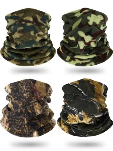 4 Piece Camouflage Fleece Neck Warmer Gaiter Winter Ski Face, product photograph