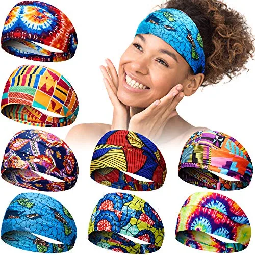 8 Piece African Headband, Multicolour, product photograph