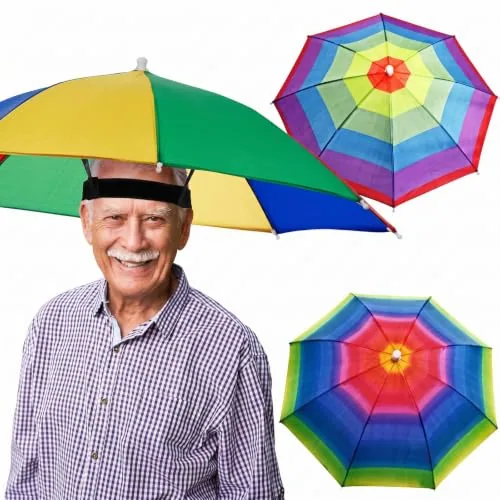 3 Piece Rainbow Umbrella Hat, Multicolour, product photograph