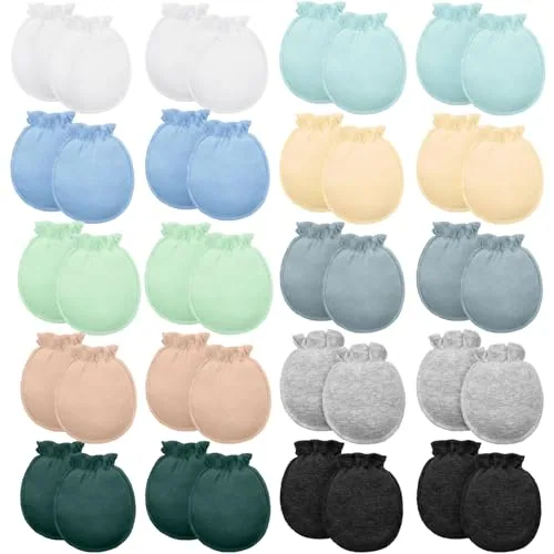 20 Pairs Newborn Baby Mittens 0-6 Months Boys Girls, product photograph
