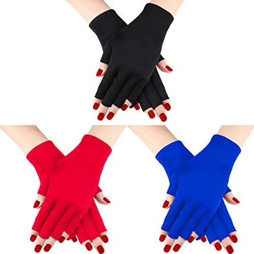 3 Pair UV Gloves, Black, product photograph