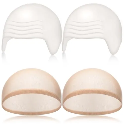 s Halloween Bald Caps Makeup Latex Bald Head Wig Cap Hat, White, product photograph