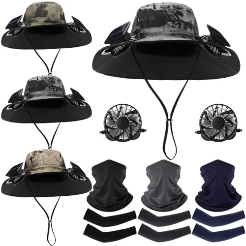 Solar Fan Hats, Green, product photograph