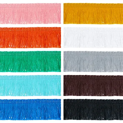 10 Rolls 30 Yards 25 mm Wide Fringe Tassel Trim, Multicolour, product photograph