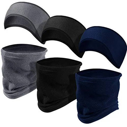6 Piece Kids Fleece Ear Warmer Headband, Black, product photograph