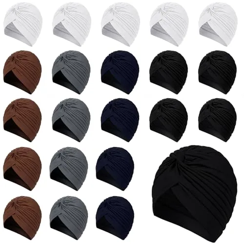 22 Piece Stretch Turbans Chemo Head Wrap Cancer Head Beanie, product photograph