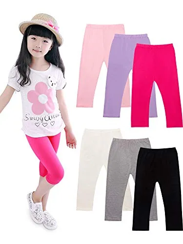 6 Piece Girls Capri Leggings Crop, product photograph