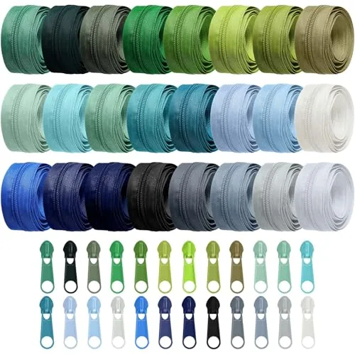 96 Piece 24 Colors Zipper Repair Kit, product photograph