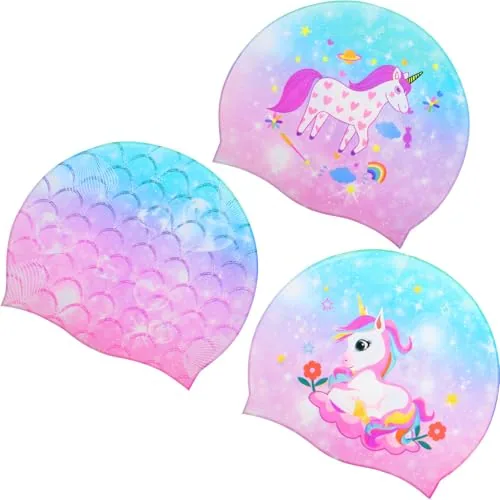 3 Piece Swim Caps, product photograph
