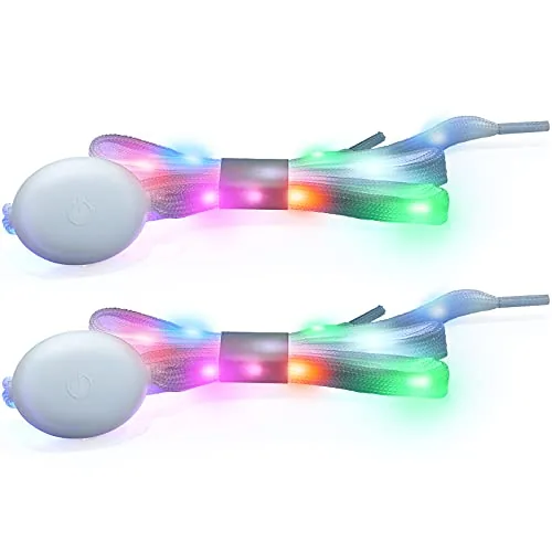 LED Light up Shoe Laces Nylon Flashing Shoelaces, Multicolour, product photograph