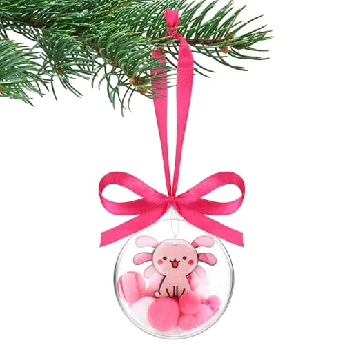 Axolotl Christmas Ornament Gift Personalized Acrylic Cute, Pink, product photograph