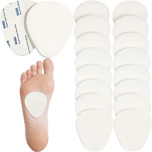 20 Piece Metatarsal Felt Pads Foot Insert Pads Ball of Cushion, White, product photograph