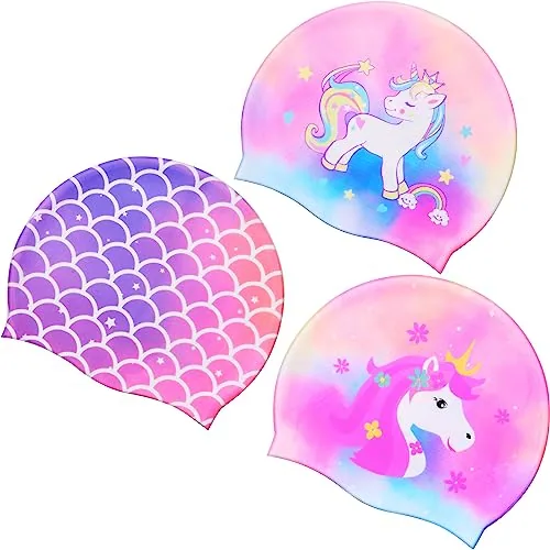 3 Piece Swim Caps, product photograph