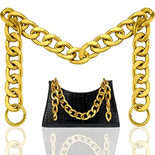 DIY Chunky Aluminum Purse Handle Bag Chain Gold Handbag, product photograph