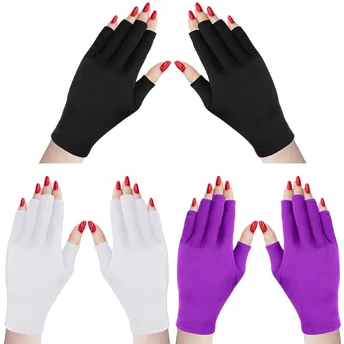 3 Pair UV Gloves, Black, product photograph