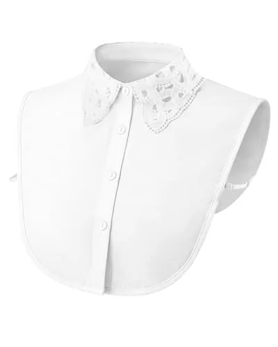 Fake Collar Dickey Collar Blouse, White, product photograph