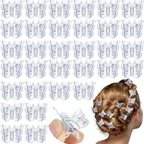 60 Piece Clear Butterfly Hair Clips Mini Hair Claws Clip Butterfly, product photograph