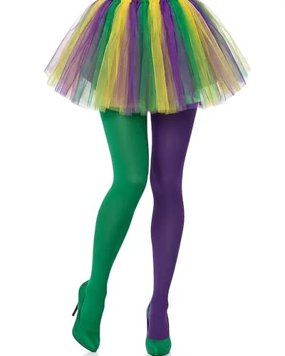 Women's Opaque Tights L/XL 80d Stockings, Purple, product photograph