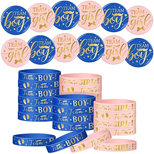 48 Piece Gender Reveal Party Favors Supplies, Blue, product photograph
