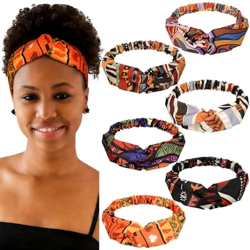 6 Piece Cross Yoga Headbands, Multicolour, product photograph